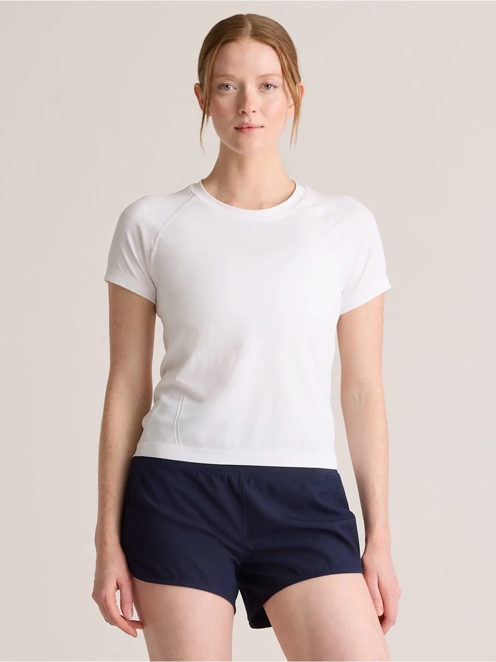 Quince Seamless Waist Length Tee White Size Medium
